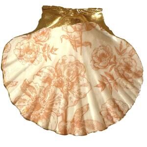 Vintage Peach Floral Trinket Dish